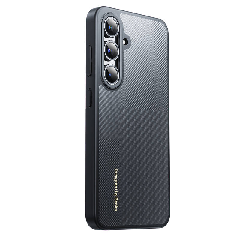 Galaxy S25 Kılıf M-safe Şarj Özellikli Karbon Fiber Benks Montage Hybrid ArmorPro Kevlar Kapak