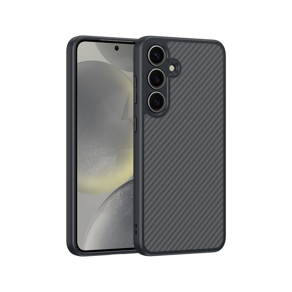 Galaxy S25 Plus Kılıf M-safe Şarj Özellikli Karbon Fiber Tasarımlı Zore Elnino Kapak
