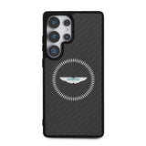 Galaxy S25 Ultra Kılıf Aston Martin Orjinal Lisanslı M-safe Şarj Özellikli Radyal Halka ve Karbon Fiber Tasarımlı Kapak
