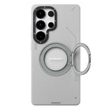 Galaxy S25 Ultra Kılıf M-safe Şarj Özellikli 360° Standlı Basit Mat Deri Desenli Youngkit Tech Leather Serisi Kapak