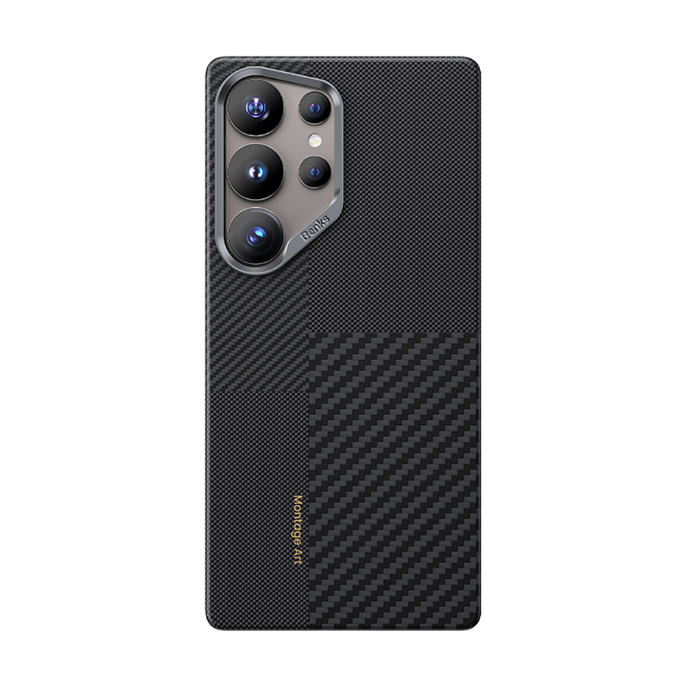 Galaxy S25 Ultra Kılıf M-safe Şarj Özellikli Karbon Fiber Benks Montage ArmorAir Kevlar Kapak