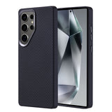 Galaxy S25 Ultra Kılıf M-safe Şarj Özellikli Karbon Fiber Görünümlü Zore Troy Kapak