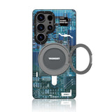 Galaxy S25 Ultra Kılıf M-safe Şarj Özellikli Youngkit 360° Standlı Technology Serisi Kapak