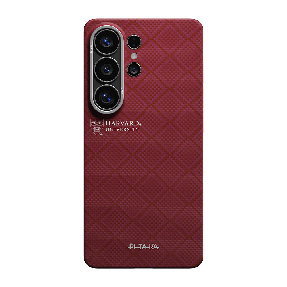 Galaxy S26 Ultra Kılıf M-safe Şarj Özellikli Aramid Fiber Pitaka Harvard University Serisi Kapak