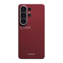 Galaxy S26 Ultra Kılıf M-safe Şarj Özellikli Aramid Fiber Pitaka Harvard University Serisi Kapak