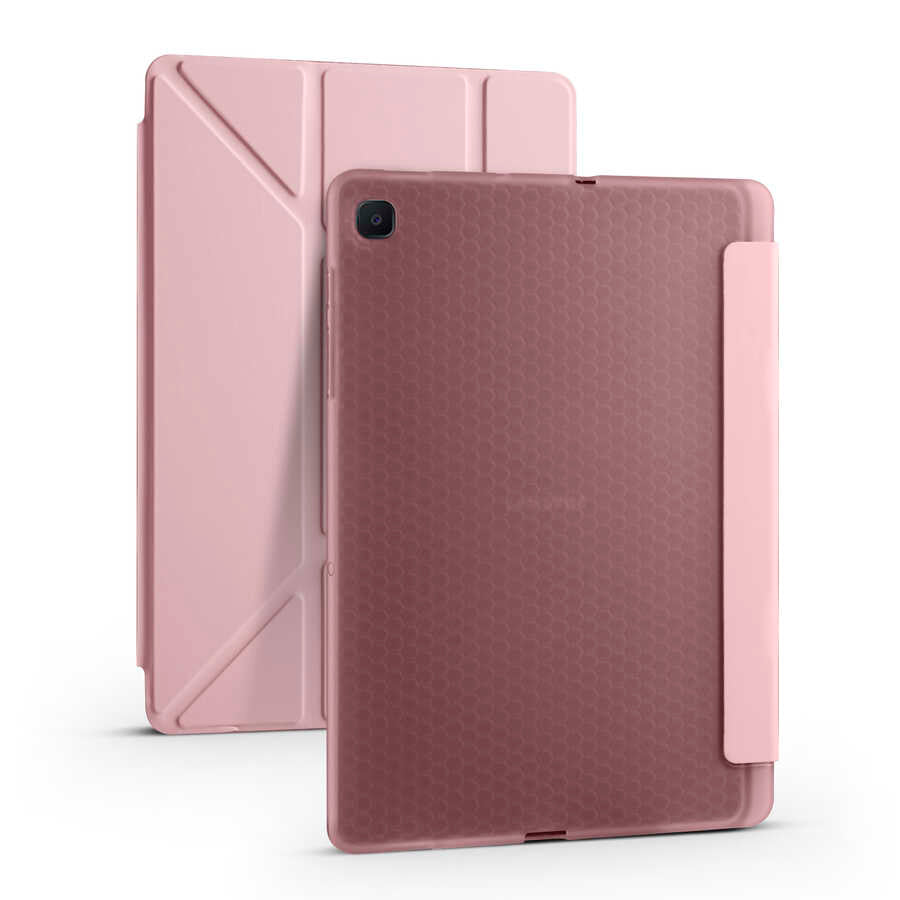 Galaxy Tab A7 10.4 T500 2020 Kılıf Zore Tri Folding Kalem Bölmeli Standlı Kılıf