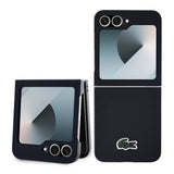 Galaxy Z Flip 6 Kılıf Lacoste Orjinal Lisanslı M-safe Şarj Özellikli Pike Desenli Arka Yüzey İkonik Timsah Dokuma Logolu Kapak
