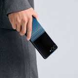 Galaxy Z Flip 8 Kılıf M-safe Şarj Özellikli Aramid Karbon Fiber Pitaka Tactile Woven Sunset-Moonrise Serisi Kapak