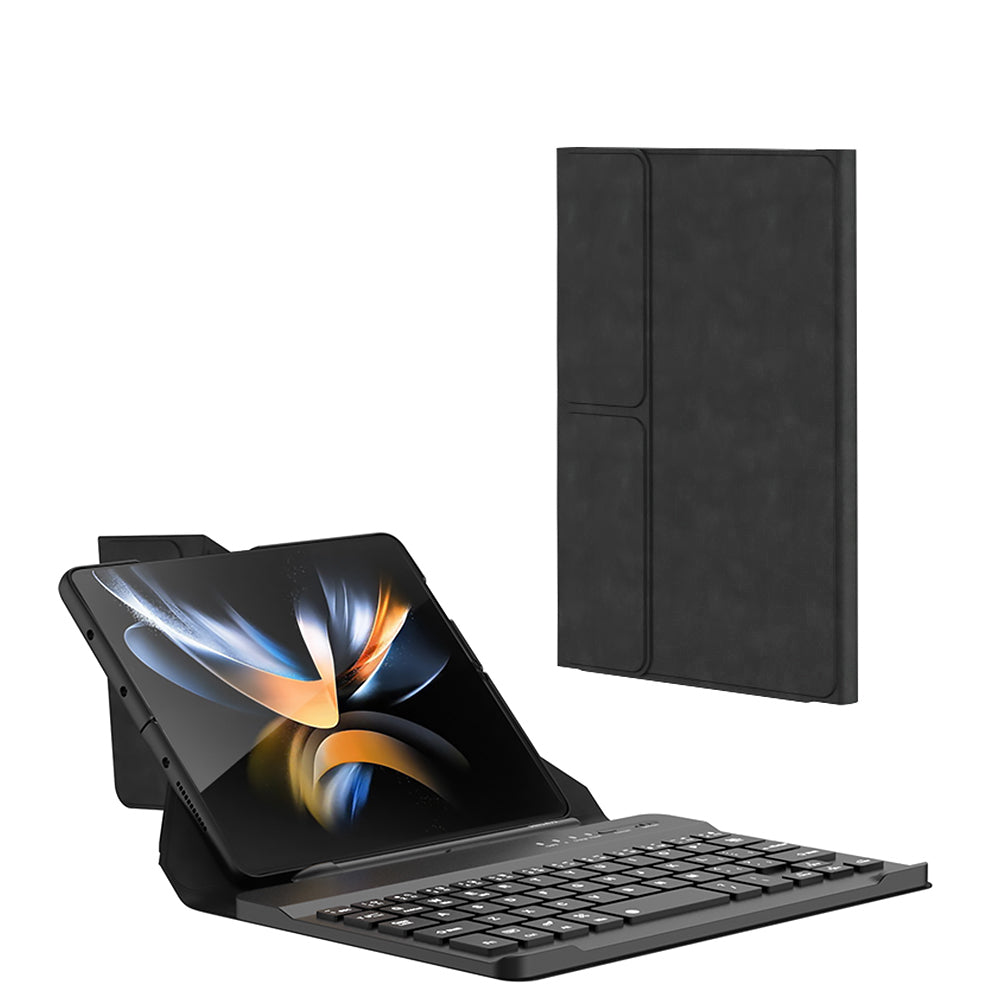 Galaxy Z Fold 4 Kılıf Standlı Klavyeli Kalem Bölmeli Zore Kıpta Klavyeli Kılıf