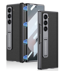 Galaxy Z Fold 6 Kılıf Deri Standlı Zore Kıpta Premium Kılıf