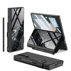 Galaxy Z Fold 6 Kılıf Kamera Korumalı Kartlıklı Kalem Bölmeli Zore Kıpta Marble Drago Kılıf