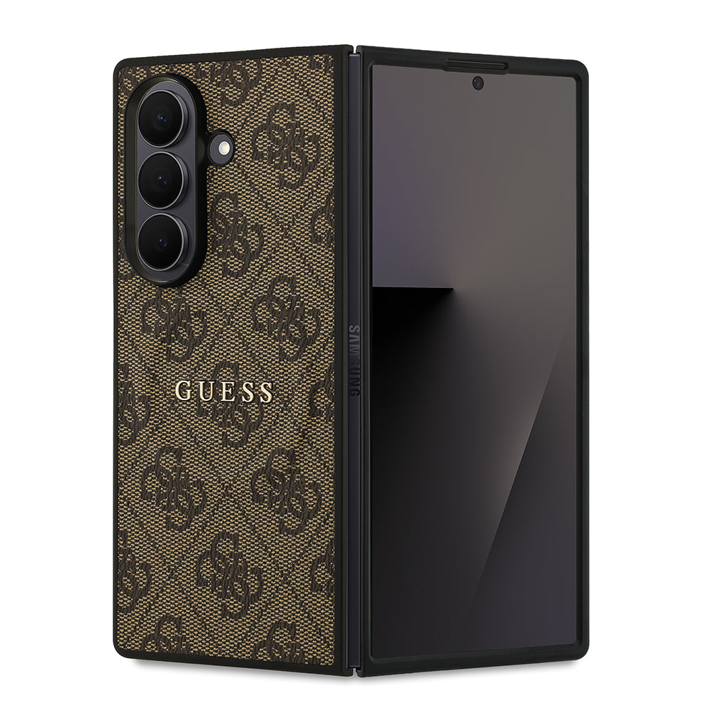 Galaxy Z Fold 7 Kılıf Guess Orjinal Lisanslı M-safe Şarj Özellikli 4G Desen Yazı Logolu Kapak