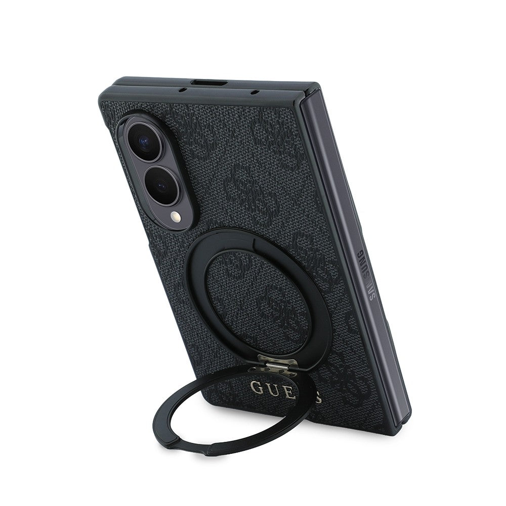 Galaxy Z Fold 8 Kılıf Guess Orjinal Lisanslı M-safe Şarj Özellikli 360 Derece Dönebilen Standlı PU Metal Logolu Kapak