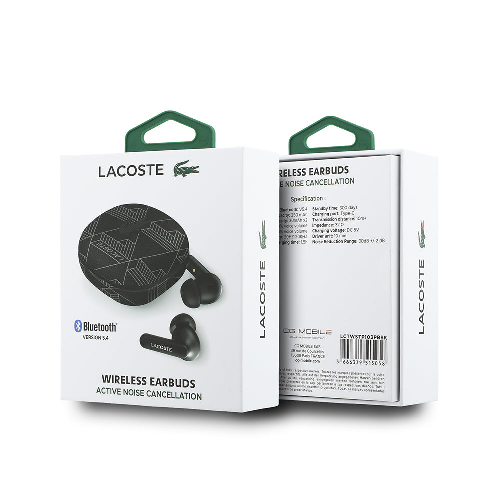 Lacoste Orjinal Lisanslı ANC/ENC Monogram Desenli TWS Kulak İçi Bluetooth Kulaklık v5.4