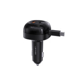 Lenyes CA59 Type-C Kablolu Hızlı Şarj Özellikli Type-C + USB-A Portlu Araç Şarj Aleti PD 60W