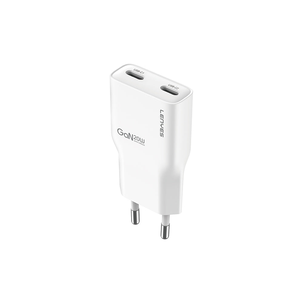 Lenyes LCH15 Dual Type-C PD GaN Teknolojili Hızlı Şarj Başlığı 20W