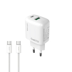 Lenyes LCH91-TC-TC Type-C to Type-C GaN Teknolojili PD ve USB Hızlı Şarj Özellikli Şarj Seti 20W