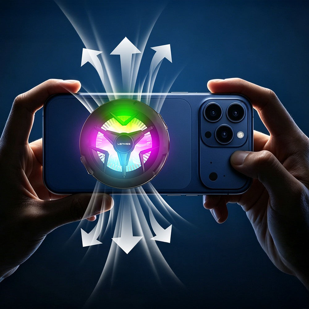 Lenyes LPC203 RGB Işıklı Alüminyum Telefon Soğutucu Fan