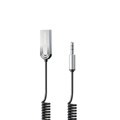 Lenyes LR208 Spiral Kablo Tasarımlı Dahili Mikrofonlu Kablosuz Ses Alıcı AUX Bluetooth v5.3 Adaptör