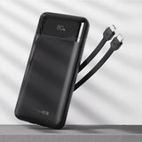 Lenyes PX180D Dijital LED Ekranlı Type-C ve Lightning Kablolu Powerbank 22.5W 10.000mAh