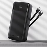 Lenyes PX380D Dijital LED Ekranlı Type-C ve Lightning Kablolu Powerbank 22.5W 30.000mAh