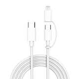 Micflip A22 2in1 PD Type-C to Type-C + Lightning MFI Sertifikalı Data ve Şarj Kablosu 240W 1M