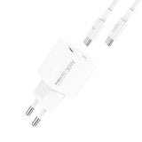 Recci RC77E GaN Teknolojili Hızlı Şarj Başlığı Type-C to Type-C PD 30W Kablolu Şarj Seti