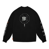 Skinarma Neptune Uzun Kollu Oversize Unisex Bisiklet Yaka Siyah Sweatshirt