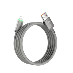 Wiwu Wi-C081 Maglink Serisi Işıklı Magnetik USB-A to Lightning Işıklı Hızlı Şarj Özellikli Data ve Şarj Kablosu 1M