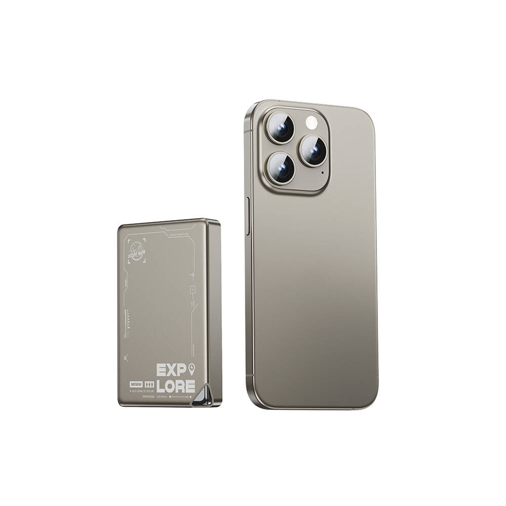 Wiwu Wi-P020 Ultra-Thin Explore Serisi Led Göstergeli Wireless M-safe Powerbank 15W 10000mAh