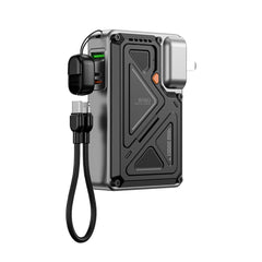 Wiwu Wi-P057 Knight Serisi Taşınabilir Wireless Type-C ve Lightning Kablolu Standlı PD Powerbank 35W 10000mAh