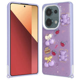 Xiaomi Poco M6 Pro 4G Kılıf Parlayan Simli Kabartma Figürlü Zore Cevze Kapak