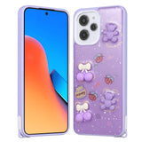 Xiaomi Redmi 12 4G Kılıf Parlayan Simli Kabartma Figürlü Zore Cevze Kapak