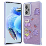 Xiaomi Redmi Note 12 Pro Plus 5G Kılıf Parlayan Simli Kabartma Figürlü Zore Cevze Kapak